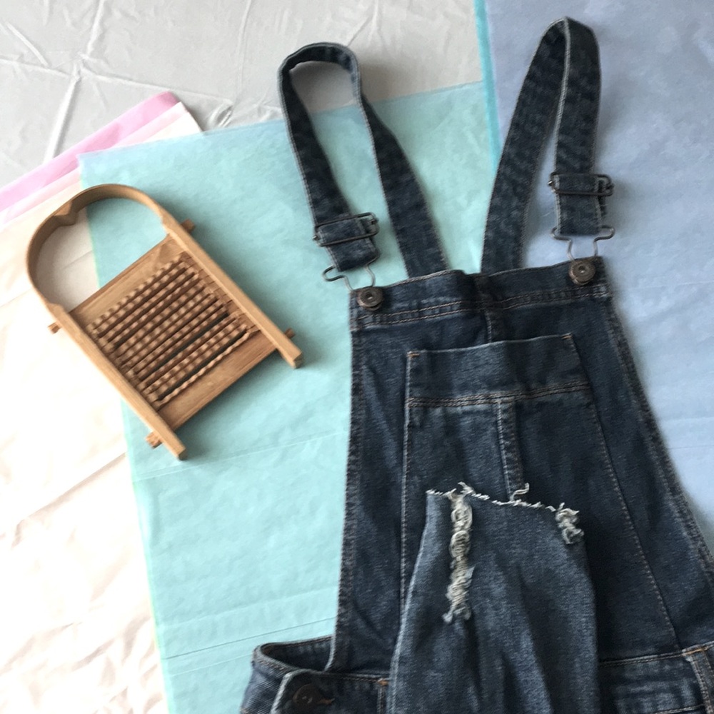 Highway Jeans Overalls distressed cuffs Sz 5